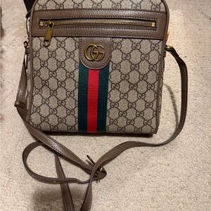 Brown and Beige Crossbody Bag